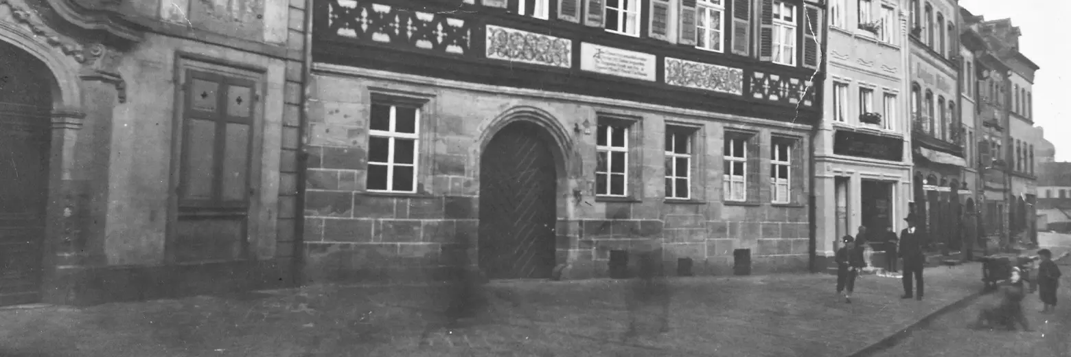 Historische Aufnahme des Metzgerei-Hornung-Gebäudes in Bamberg